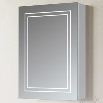 Joseph Miles Zula Aluminium Double-Sided LED Mirror Cabinet with Socket - 500 x 700mm