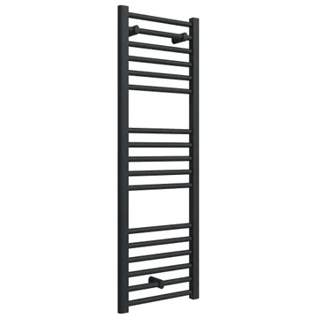 Joseph Miles Trey Matt Black Straight Ladder Heated Towel Rail - Steel - 400mm Wide