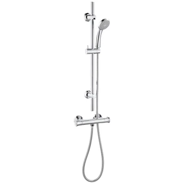 Joseph Miles Eldred Chrome Thermostatic Bar Shower Mixer with Handset and Riser Kit