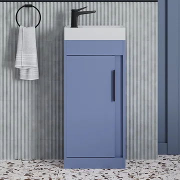 Joseph Miles Quilla Floorstanding Cloakroom Vanity Unit with Basin - 1 Door - 410 x 815mm - Image