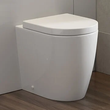 Joseph Miles Luke Rimless Back To Wall Comfort Height WC Pan Soft Close Seat - 360 x 520mm