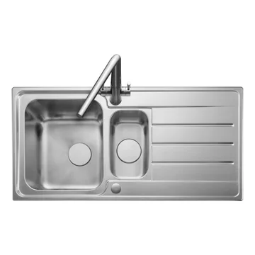 Rangemaster Oakland Stainless Steel Inset Sink with Drainer - 1.5 Bowl - 1000 x 500mm