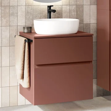 Geberit Aniara Wall-Hung Countertop Vanity Unit with Worktop - 2 Drawers