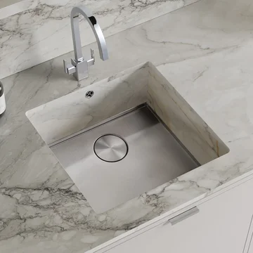 Rangemaster Base-Line Undermount Stainless Steel Single Bowl Sink with Waste
