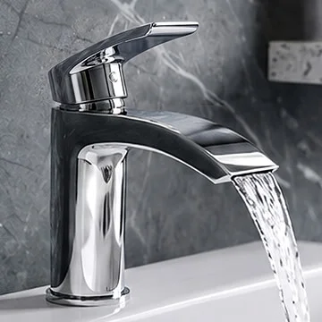 Joseph Miles Kimberley Mini Mono Basin Mixer Tap with Push Waste - Flat Handle - Deck Mounted