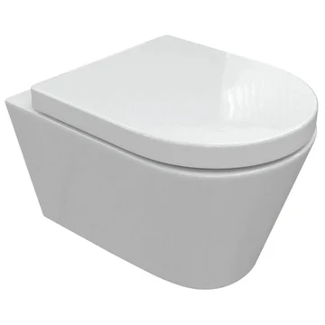 Joseph Miles Luke Rimless Swirlux Wall Hung Short Projection WC Pan with Seat - 360 x 520mm - Image