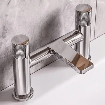 Joseph Miles Sora Quarter Turn Knurled Handle Bath Mixer Tap