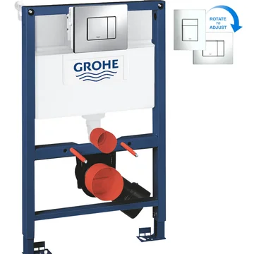 Grohe Rapid SL 3-in-1 WC Frame Set with Cistern and Skate Cosmopolitan Flush Plate - 500 x 820mm
