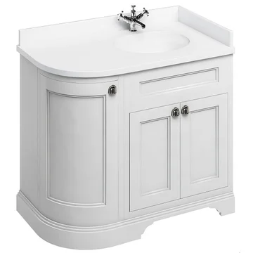 Burlington Freestanding 1000mm Curved Corner Vanity Unit