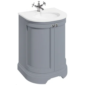 Burlington Freestanding Traditional Curved Vanity Unit - 2 Door - 644 x 820mm