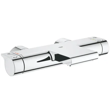 Grohe Grohtherm 2000 Thermostatic Chrome Bath Shower Mixer Tap - Designer Handles - Wall Mounted