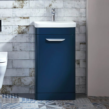 Roper Rhodes System Cloakroom Derwent Blue Vanity Unit - 1 Door - 464 x 860mm - Ex-Display