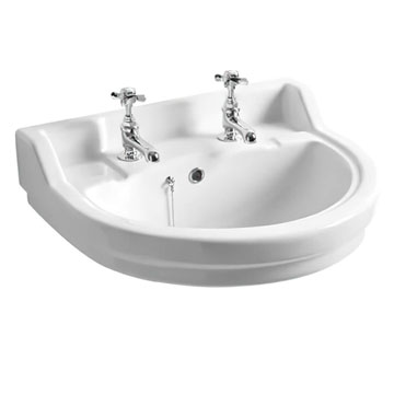 Roper Rhodes Harrow White Round 2 Tap Hole Basin 550 x 470mm - Ex-Display