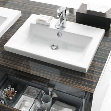 Duravit 2nd Floor Rectangular White 3 Taphole Ground Washbasin 600 x 430mm - Ex-Display