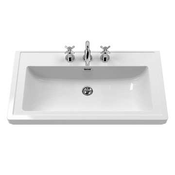 Nuie Classique Fireclay 3 Taphole Basin - 830 x 470mm - Ex-Display