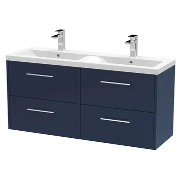 Hudson Reed Juno 4 Drawer Wall-Hung Vanity Unit And Double Basin - JNU2924F