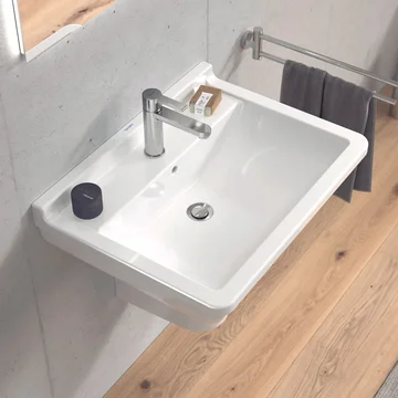 Duravit Starck-3 Underside Glazed 650 x 485mm 1 Tap Hole Wall-Hung Basin With Overflow