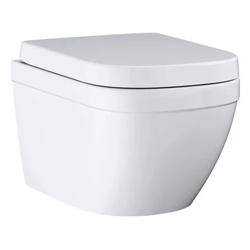 Grohe Euro Ceramic Rimless Wall Hung Washdown WC Pan with Seat - Alpine White