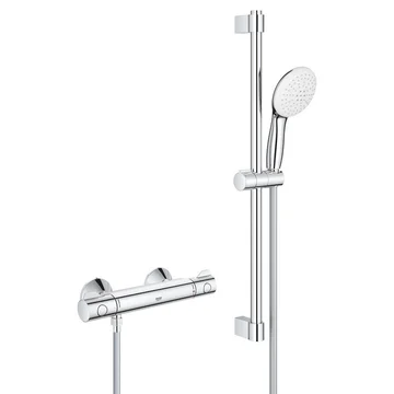 Grohe Grohtherm 800 Exposed Chrome Thermostatic Bar Valve with Slide Rail Kit