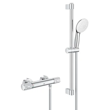 Grohe Grohtherm 1000 Performance Exposed Chrome Thermostatic Bar Valve with Slide Rail Kit