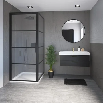 Nuance Gloss Laminate Tongue and Groove Shower Board - Natural Greystone - 1200 x 2420mm