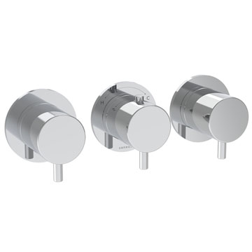 Saneux COS 3-Way Thermostatic Shower Ring Valve Kit with Handles - CO321LRV