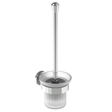 Saneux Cos Wall Mounted Toilet Brush with Holder Set - Chrome Handle