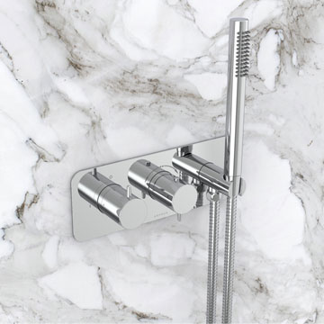 Saneux Eden Concealed 2-Way Thermostatic Shower Valve Kit with Hand Spray - Landscape