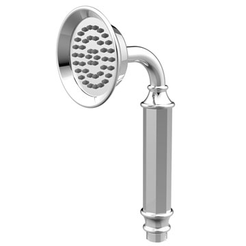 Saneux Cromwell Single Function Round Shower Handset Chrome - 83 x 211mm