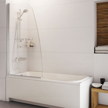 Roman Haven6 Angled Pivoting Bath Screen with Towel Handle - H2D1CS