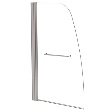 Roman Haven6 Polished Chrome Angled Pivoting Bath Screen with Towel Handle - 850 x 1500mm