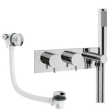 Crosswater MPRO Concealed Thermostatic Valve and Handset with 3-In-1 Bath Filler