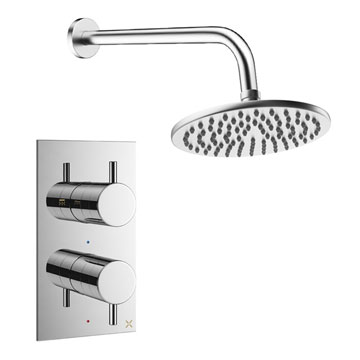 Crosswater MPRO Concealed Thermostatic Mixer Valve with Shower Head and Wall Mounted Arm