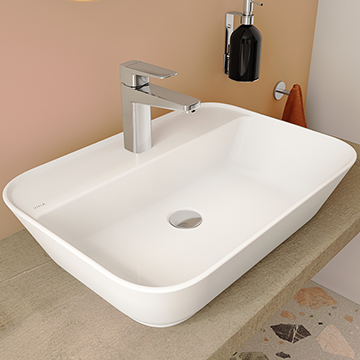 Vitra Geo Soft Square 1 Taphole Wall Hung Washbasin - 600 x 425mm