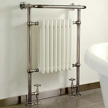 Vogue Regency Traditional Towel Radiator - Chrome and White - Mild Steel - 673 x 963mm