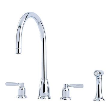 Perrin & Rowe Callisto 4 Hole Traditional Kitchen Mixer Tap with Detached Pull-Out Spray