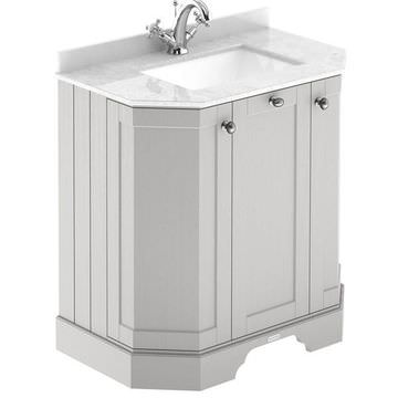 Hudson Reed Old London Timeless Sand Angled Vanity Unit with Marbletop Basin - 786 x 888mm