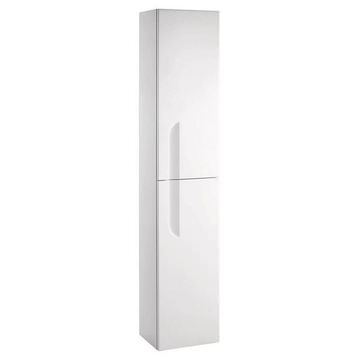 Royo Vitale Gloss White Wall Hung Tall Boy Cabinet 300 x 1500mm - Two Door