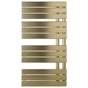 QS Basics Cleora Brushed Brass Flat Panel Towel Rail 550mm Wide - Mild Steel