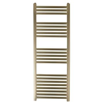 JTP VOS Brushed Brass Vertical Heated Towel Rail - Mild Steel - 400mm Wide