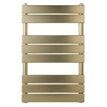 QS Basics Hixel Brushed Brass Flat Panel Towel Rail 500mm Wide - Mild Steel