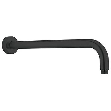 Crosswater Union Round Matt Black Shower Arm - Wall Mounted - 400mm Projection