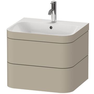 Duravit Happy D.2+ Wall Hung Curved Matt Taupe Vanity Unit with C-Bonded Basin