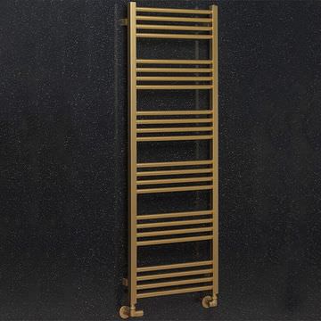 Crosswater MPRO Dual Fuel Brushed Brass Straight Heated Towel Rail - Steel