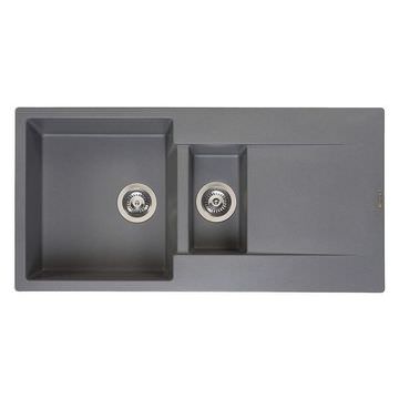 Reginox Amsterdam 15 Inset 1.5 Bowl Grey Silvery Granite Kitchen Sink