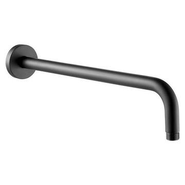 QS Basics VOX Round Matt Black Shower Arm - Wall Mounted - 400mm Projection