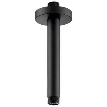 QS Basics VOX Round Fixed Matt Black Shower Arm - Ceiling Mounted - 150mm High
