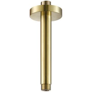QS Basics VOX Round Fixed Brushed Brass Shower Arm - Ceiling Mounted - 150mm High