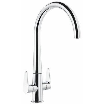 Abode Coniq-R Contemporary Chrome Kitchen Mixer Tap - Flat Tapered Handle