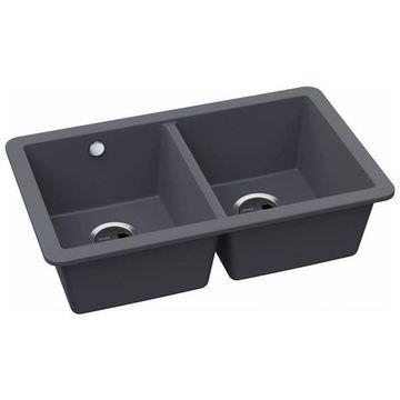 Abode Matrix Sq Gr15 2.0 Bowl Grey Metallic Kitchen Sink